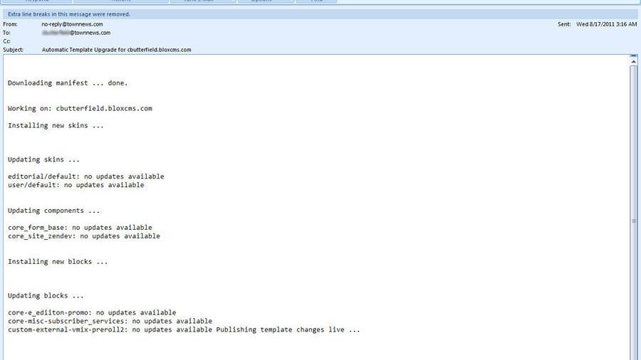 How do I know if my site is getting automatic template updates?